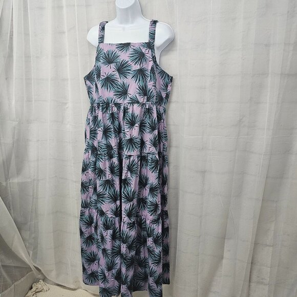 Dip Purple Blue Sleeveless Maxi Dress Beach Tropical Tiered Boho XL - Picture 6 of 11